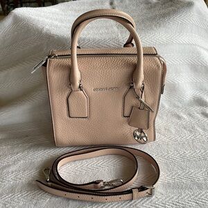 Michael Kors pale pink pebble leather handbag